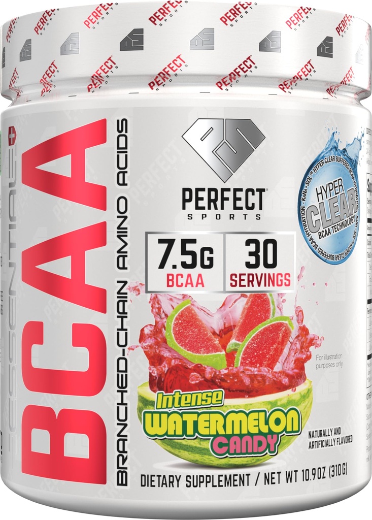 PERFECT SPORTS Essential BCAA Hyper Clear -- KaNa-SolTM tehnoloģija - 7.5g Vegan BCAAs -- Nulles cukuri, Carbs, vai kalorijas - 30 Kalpotāji (Watermelon Candy)