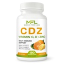 C vitamīns, 1000 mg D3 vitamīns, 125 mkg Cinks, 25 mg, bez GMO un lipekļa, 120 Veģetārās kapsulas, 120 Kalpojumi