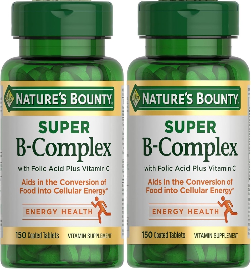 Dabas Bounty Super B komplekss ar C vitamīnu un folijskābi, Imūnās un enerģijas atbalsts, 150 tabletes - iepakojumā 2