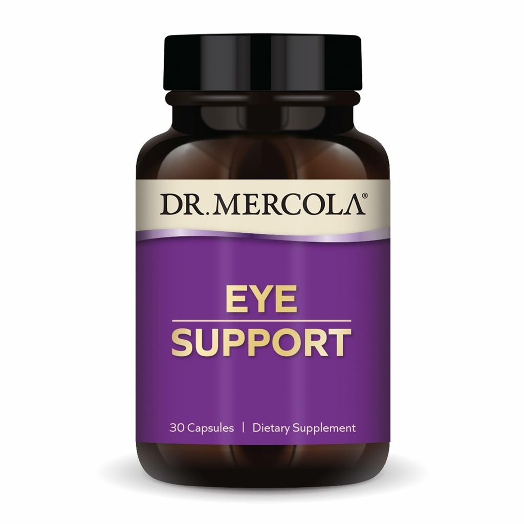 Dr. Mercola Acu atbalsts - atbalsta acu un redzes veselību - ar luteīnu, Zeaksantīnu, organisko astaksantīnu un upenēm - bez GMO, bez lipekļa un sojas - 30 kapsulas (30 Kalpo)