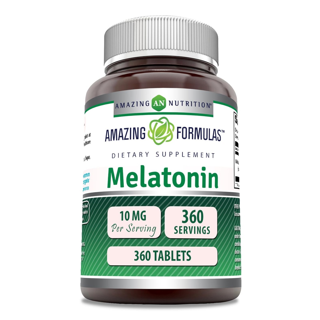 Apbrīnojami Formulas Melatonīna Papildinājums - 10 Mg Per Kalpot 360 tabletes - Non-GMO --Lutten-Free -Ražots ASV