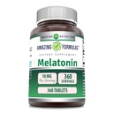 Apbrīnojami Formulas Melatonīna Papildinājums - 10 Mg Per Kalpot 360 tabletes - Non-GMO --Lutten-Free -Ražots ASV