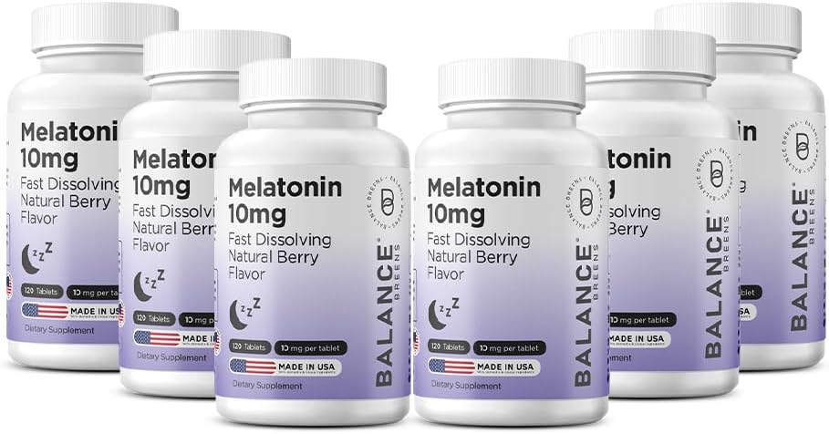 Balancebreens Melatonin 10mg Fast-Dissolve, 120 Tabletes – Dabisks Miega Atbalsts atpūtai naktīs, bez zālēm Atbalsts relaksācija un tranquility