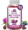 Piena dadzis Gumies- Protams uzliesmojošs, bez cukura Piena Thistle 1000mg ekstrakts – aknu detox, Atbalsts, Atjaunot tīrīšanu. Garšīga alternatīva piena dadzis kapsulas, Power, vai tēja - 90 Skaits