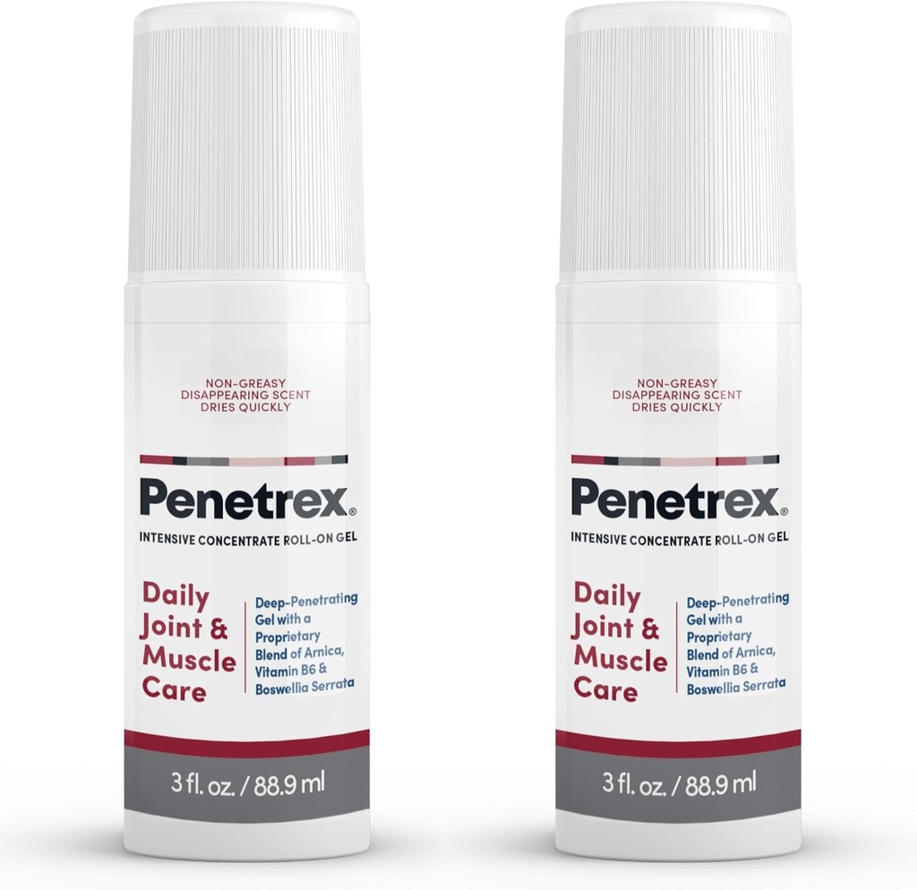 Penetrex locītavu un muskuļu terapija - Gels mitrināšanai uz muguras, kaklā, rokās, kājās - Premium Viss ķermenis Rub ar Arnica, vitamīns B6 un MSM - 3oz Roll On Gel (2- Iepakojums)