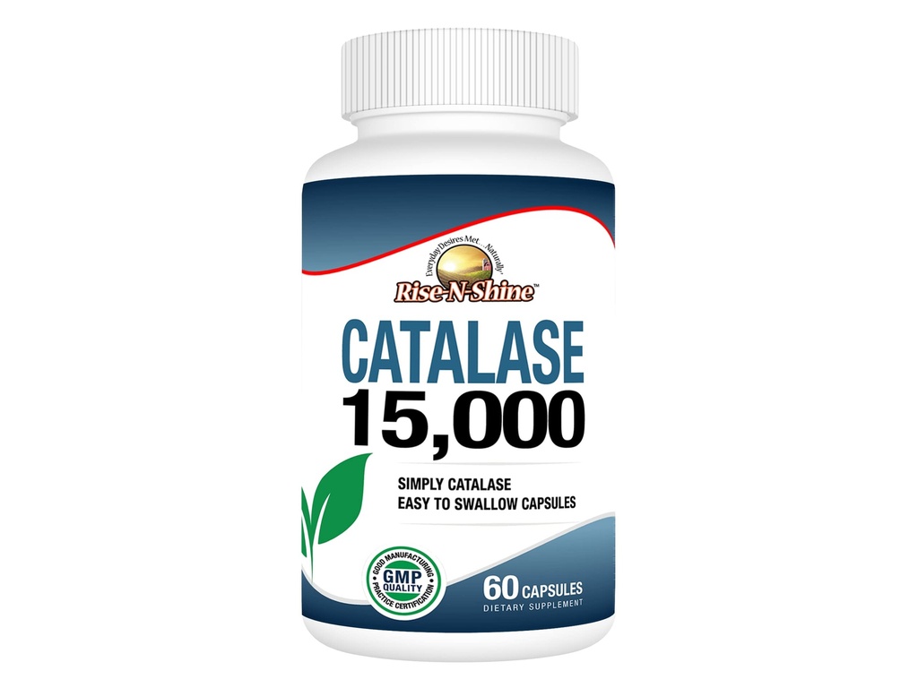 Rise-N-Shine Katalāzes Papildinājums 15,000 -Powerful Antioxidant Enzīmi matu veselībai, Spēcīgs matu atbalsts un vairāk - 60 Skaits (60-Day Supply)