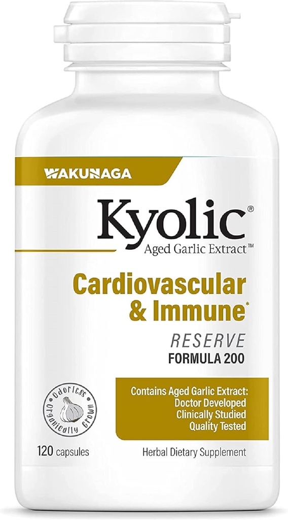 Kyolic Aged Ķiploki ekstrakts Sirds un asinsvadu papildu stipruma rezerve Kapsulas