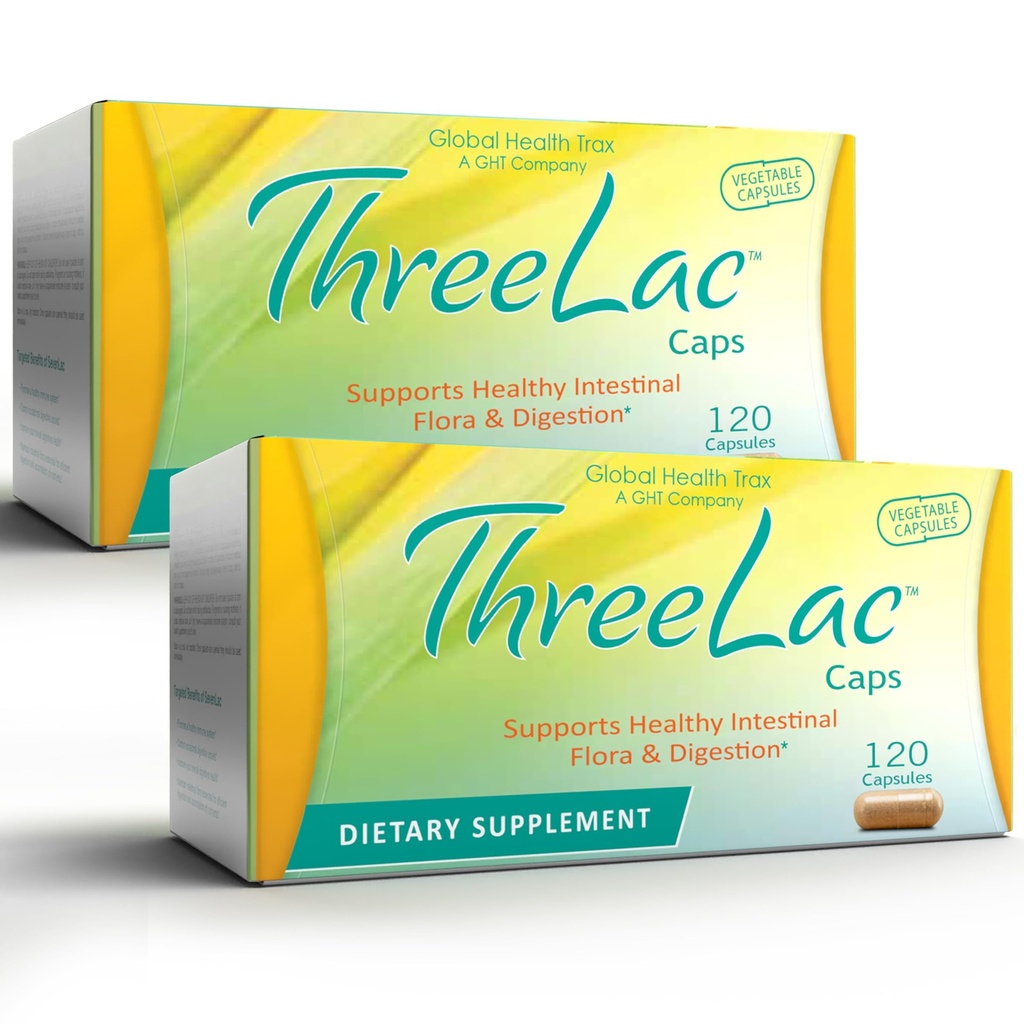 GHT - ThreeLac Probiotic Capsules, 240 Ct - visaptverošs Gremošanas atbalsts vīriešiem, sievietēm un bērniem - Imūnsistēma un Gut līdzsvars, ne-GMO