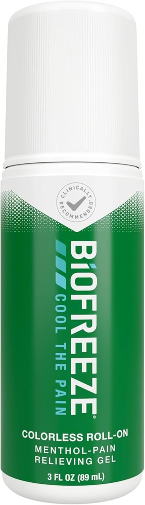 Biofrīza rullis uz sāpēm atvieglojums Knee, Neck, Hip, Locītavu, Plecu, & Vienkāršs Muguras sāpes, Artrīts Sāpes Reliever, Dzesēšana Sore Muskuļu Relief, FSA Piemērots, Mentol Gel 3 Fl Oz