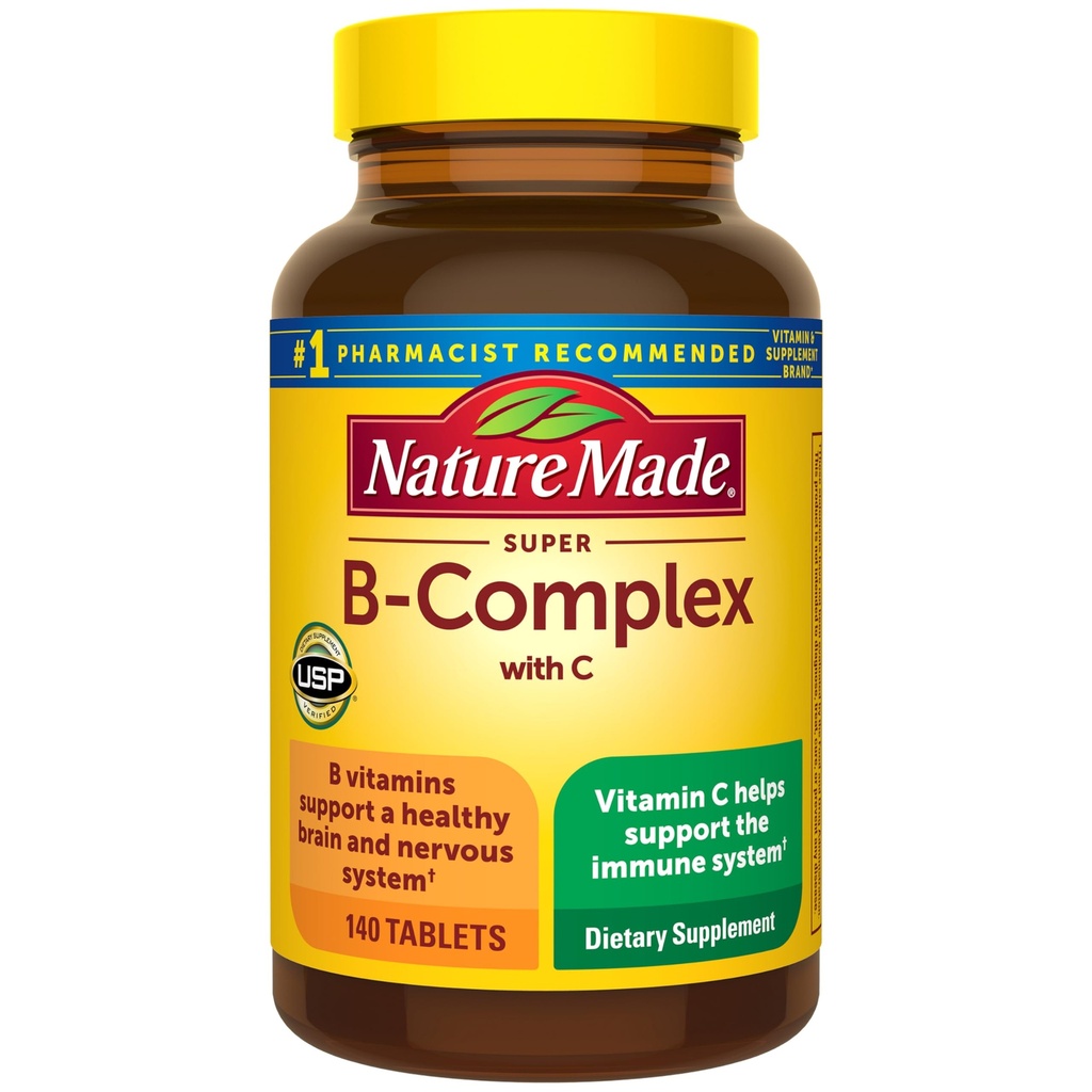 Nature Made Super B Complex with Vitamin C & Folic Acid, 140 Tablets
