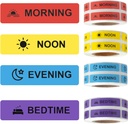 Medicīna Uzlīmes Zāles Instrukcijas Etiķete Pastāvīga Papīra Etiķete AM NOON PM Pill gadījumā Plānotājs 0.4 * 1.6inch (Rīta pusdienlaikā Vakara laiks)