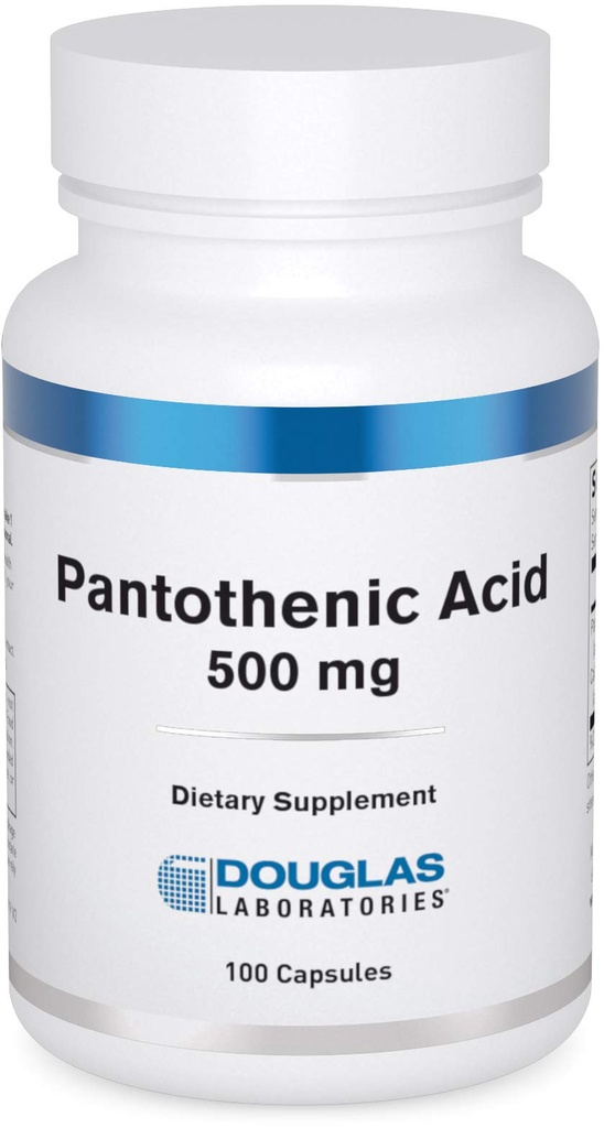 Douglas Laboratories Pantothenic Acid 500 mg ) Vitamīns B5, lai atbalstītu šūnu enerģijas ražošanu un vielmaiņu * - 100 kapsulas