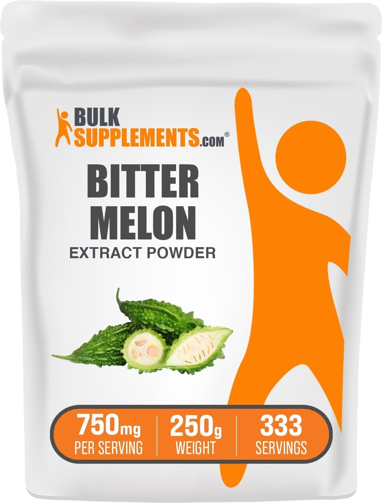 BulkSupplements.com Bitter Melon Extract Powder - Bitter Melon Addition, Bitter Gurd Extract - Herbal Addition, Gluten Free, 750mg per Serving, 250g (8.8 oz) (iepakojums no 1)