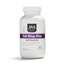 365 pēc Visa pārtikas tirgus, Cal-Mag-Zinc ar vitamīnu D3, Veģetārietis, 90 grāfs