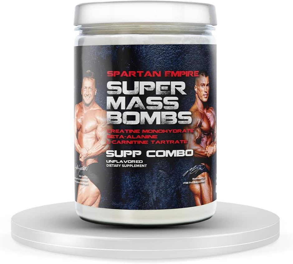 PrometheuzVeselība Super Mass Bumbas Workout Muskuļu celtnieks ar kreatīnu, Beta-Alanīns, L karnitīns tartrāts - ikdienas muskuļu ēka un atgūšana papildinājums – 45 Kalpo