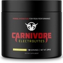 Premium hidrācijas pulveris Carnivore Diēta - Līdzsvarots elektrolītu atbalsts, Zero Carb, Keto Friendly - Optimāla enerģija un reģenerācija - 90 Servējumi (Natural Lemon)
