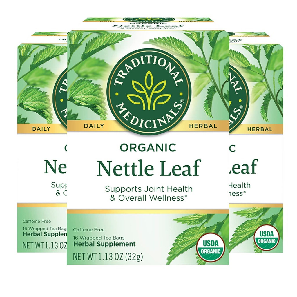 Tradicionālās zāles Organic Nattle Leaf Zāļu tēja, atbalsta kopīgu veselību un vispārējo labsajūtu, (3. iepakojuma) - 48 Tējas maisi kopā
