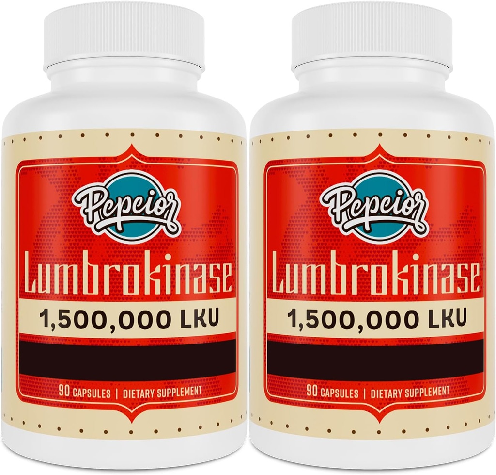 Lumbrokināze 200mg (maksimālā aktivitāte 1 500 000 LKU) - Lumbrokināzes enzīmu papildinājums, efektīvāks par natokināzi - 90 kapsulas (2 pudeles)