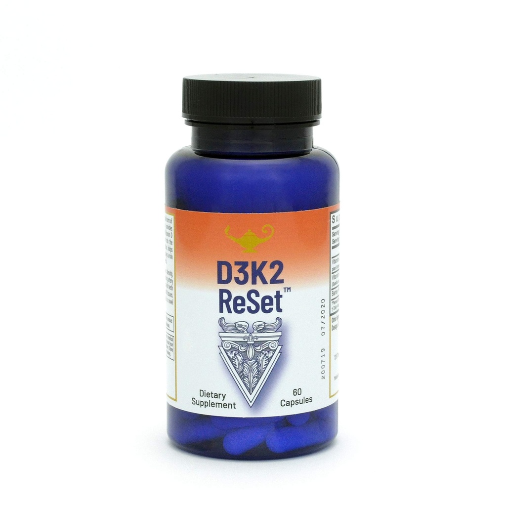 RnA ReSet D3K2 Atiestatīšana – 4000 SV D3 vitamīna un 100 μg K2 papildinājums (60 kapsulas)