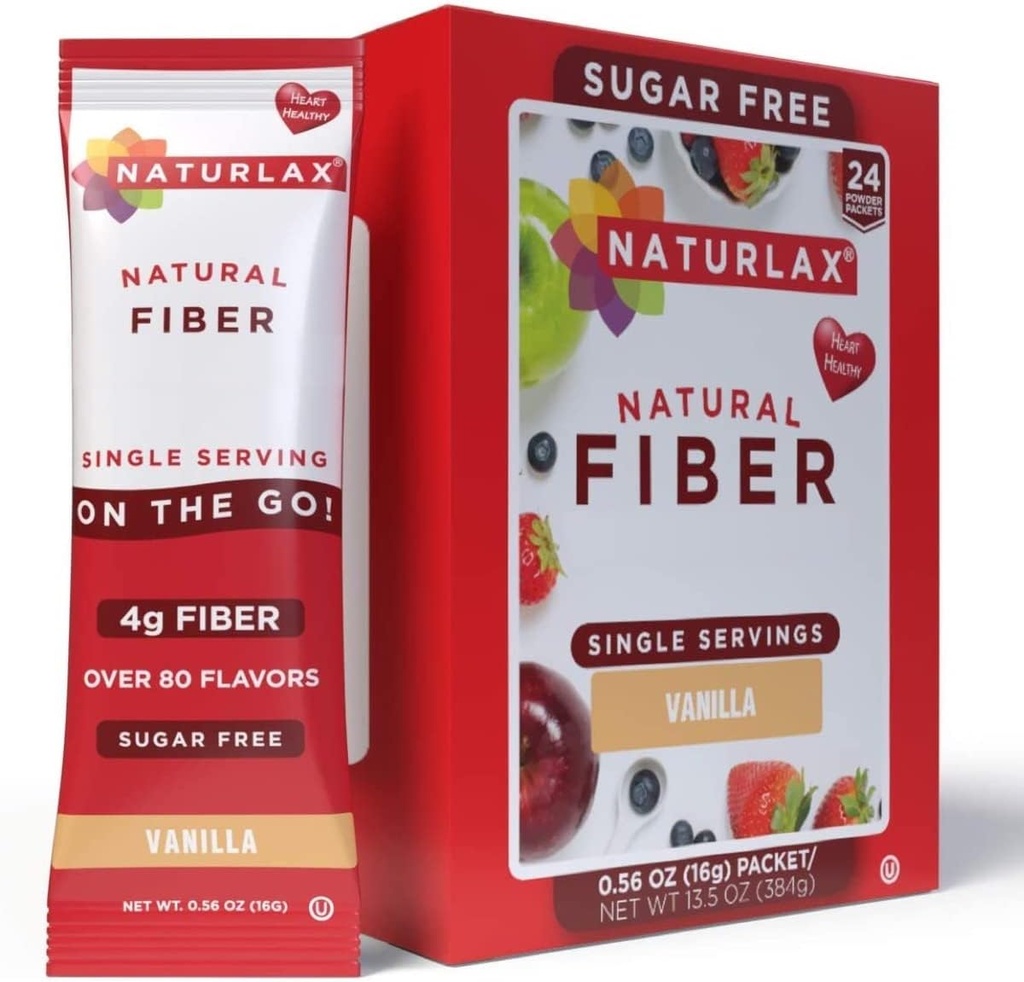 Vaniļas aromatizēts Psyllium Husk, 24 Fiber Packets