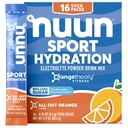 Nuun Sport Elektrolītu pūdera paketes ar magniju, kalciju, kāliju, hlorīdu un nātriju, hidrācijas paketes on-The-Go, visi Out Orange Flavor, bez glutēna un vegan, 16 single Servings