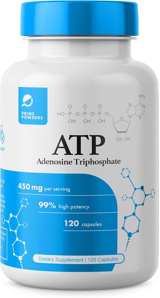 ATP kapsulas - 120 kapsulas - adenozīna trifosfāts Dinātrija - 400 mg uz apkalpo - pastiprināt enerģijas izturības izturība