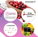 Dzērveņu PACs ar D Mannozes bagātinātājiem sievietēm, C vitamīns un sievietes Vagināla probiotika, ieskaitot Lactobacillus un Bifidobacterium celmi urīna trakta veselībai - 60 Femuni UTH kapsulas