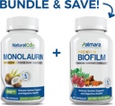Dabiskā cure Labs paka: Premium Monolaurin 600mg + Biofilm Complex