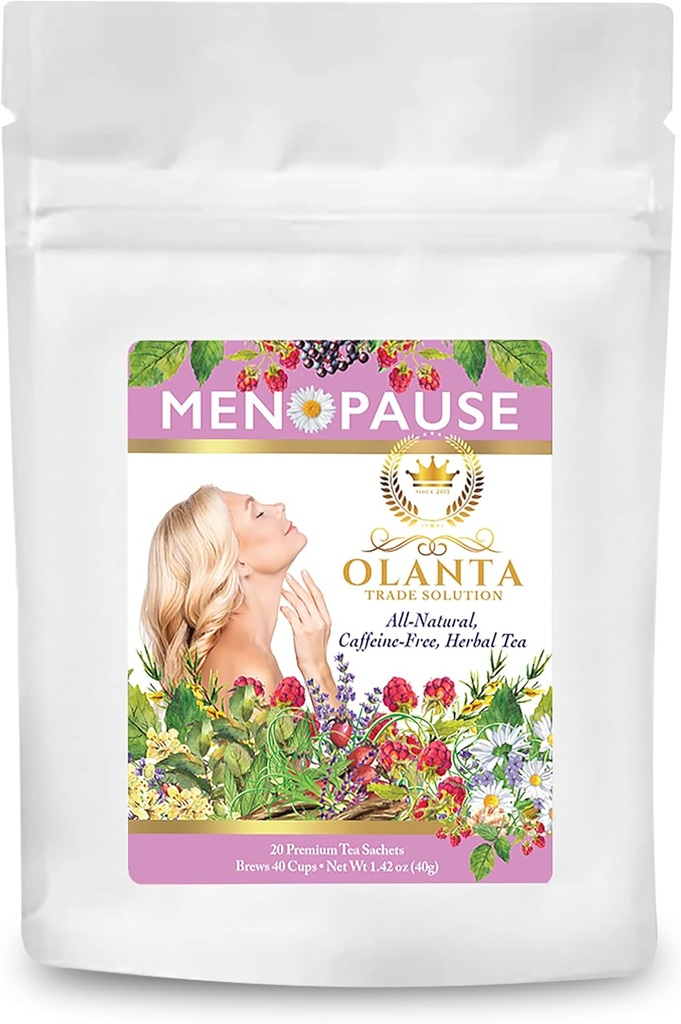Menopauzes tēja - dabas Menopauzes piedevas sievietēm, Menopauze Comfort Zāļu tējas kofeīns bez, Dzesēšanas līdzekļi karstām zibspuldzēm menopauzēm - 20 Premium tējas maisiņi