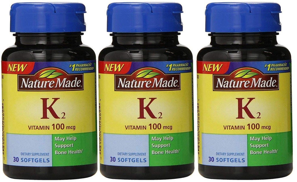 Dabā ražots vitamīns K2 100 mcg Softgels 30 (3) (iepakojums var būt)