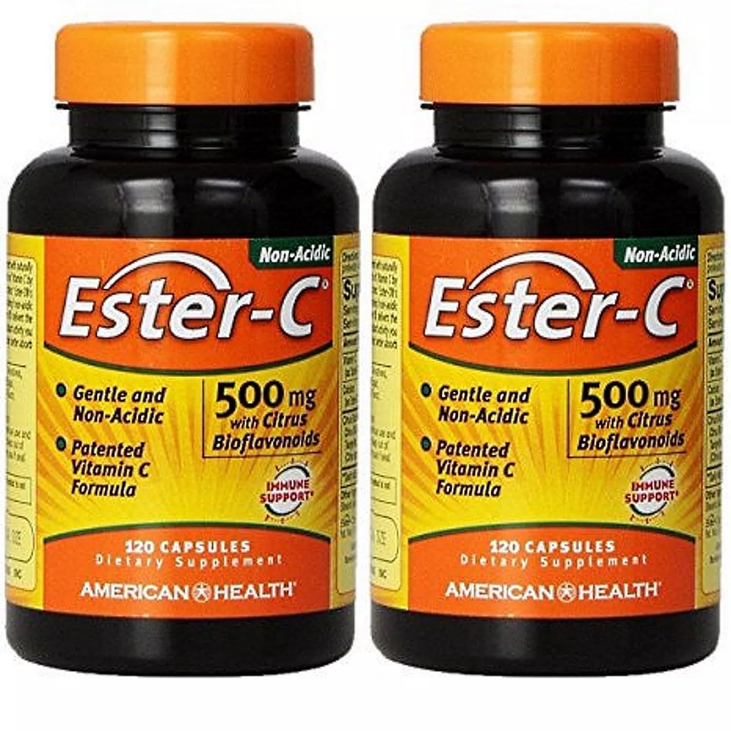 Estera-C 500 mg ar Citrus Bioflavonoids 120+120 Bezmaksas Amerikas Veselības produkti 1