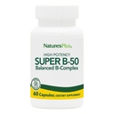 NaturesPlus Super B50-60 Veģetāras kapsulas - augstas potences B komplekss Vitamīnu papildinājums - smadzeņu un enerģijas pastiprinātājs - bez lipekļa - 60 Servējumi
