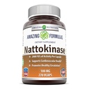 Amazing Formulas Nattokinase Diētiskā Papildinājums 100 mg Veggie Kapsulas Papildinājums - 2000 FU Fermentu aktivitāte - Ne-GMO -- Bez lipekļa - Ražots ASV (270 skaits)