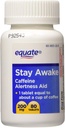 Equate - Palieciet nomodā - brīdinājuma palīgs ar kofeīnu, maksimālais spēks, 80 tabletes 200 Mg
