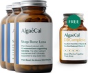 ALGAECAL Vitality Bundle - bezmaksas 4-in-1 vitamīns D3 Pilnīgs un uz augiem balstīts kalcijs ar 13 kaulus balstošām minerālvielām, klīniski pierādīts, lai apturētu kaulu zudumu, imūno un visa ķermeņa labsajūtu
