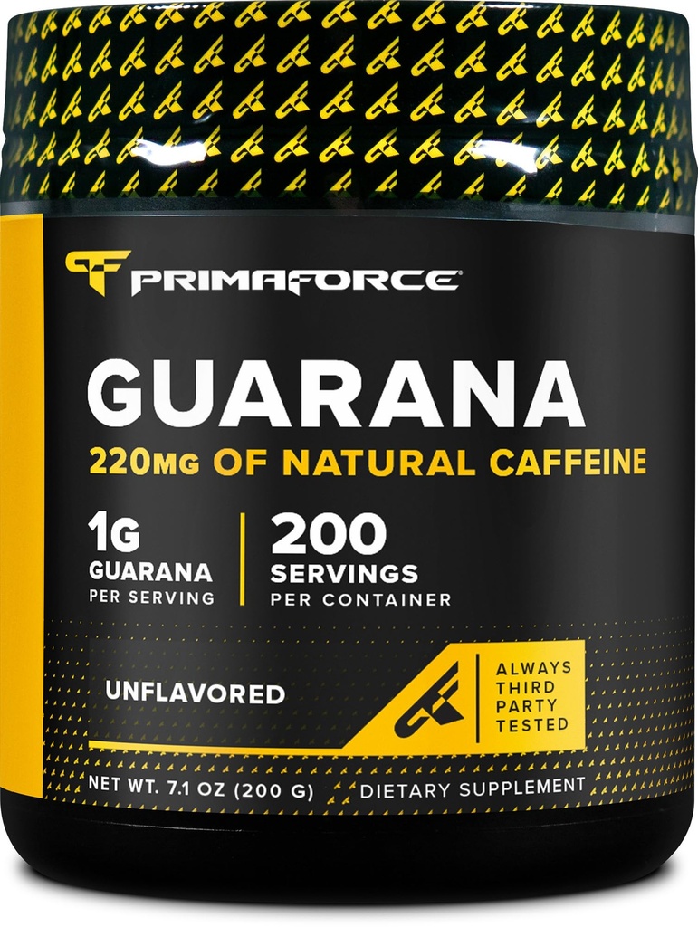 Primaforce Guarana Powder (200g) (Neuzliesmojošs) - Pure Guarana, 200 Servings