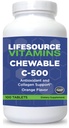 Dzīvības avots Vitamīni C vitamīns 500 mg - 100 košļājamās tabletes - Apbrīnojamais apelsīnu pulveris - saldināts w/Stevia