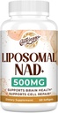 Liposomālā NAD+ 500 MG Papildinājums, True NAD Plus Papildinājums, Superior Absorbcija, Boost NAD+ Efektīvāks par nikotīnamīdu Ribosīds šūnu enerģijai, Veselīga novecošana, 60 Kalpošana