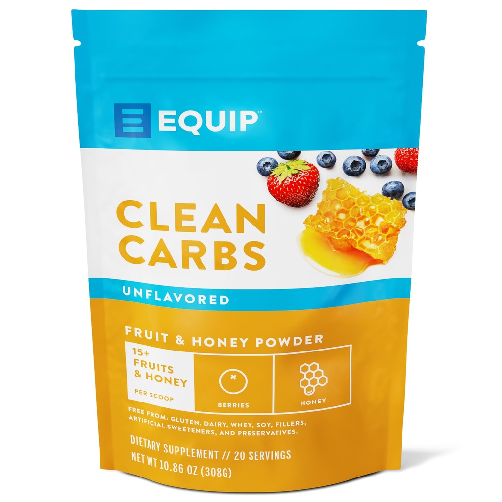 Equip Foods Tīra ogļhidrāti - 15+ Augļi un medus Superfood pulveris -- Post Workout Recovery Pulveris -- Antioksidanti, Ogļhidrātu Papildinājums - Imūnās atbalsts Carb tīrītājs - 20 Kalpo, Neuzliesmojošs
