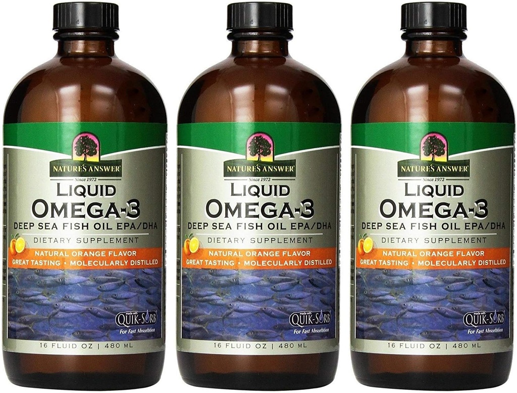 (3 IEPAKOJUMS) - Atbildes reakcija pēc dabas - Omega 3 šķidrums - 480 ml - 3 IEPAKOJUMS BUNDLE