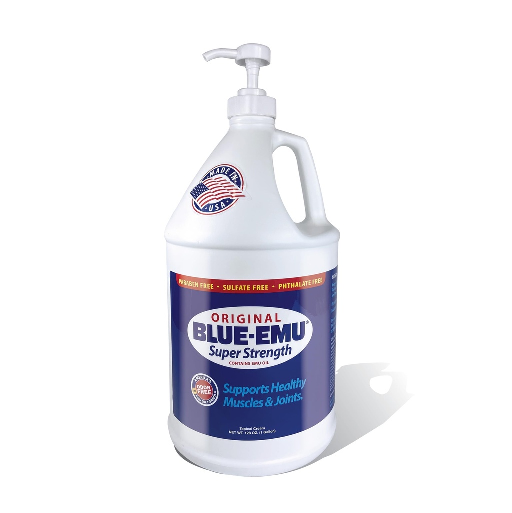 BLUE-EMU Original Super Strength Cream, nomierinošs muskuļu un locītavu atbalsts, 1 Gallon