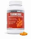 Balance ONE Turmeric Extract 1000mg ar Max Strength 95% Kurkuminoīdi - Turmeric Curcumin Papildinājums Kopīgam Komforts un antioksidants Atbalsts - Ingvera ekstrakts un BioPerine - 1 mēnesis Piedāvājums