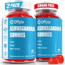 Ashwagandha Gummies Cukurs brīvs sievietēm vīriešiem, augstas potences Ashwagandha Saknes ekstrakta bagātinātāji ar L-Theanine GABA kumelīšu Turmērijas vitamīns D3 B12 stresa pieaugušajiem Vegan (Mixed Berry)