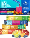 IQMIX hidratācija Elektrolītu pulveris – 4-in-1 Formula hidratācijai, garīgo skaidrību, garastāvoklis un reģenerācija – bezcukura dzērienu maisījums, Keto, magnija L-Treonate, Lion s Mane – 20 Count Variety Pack