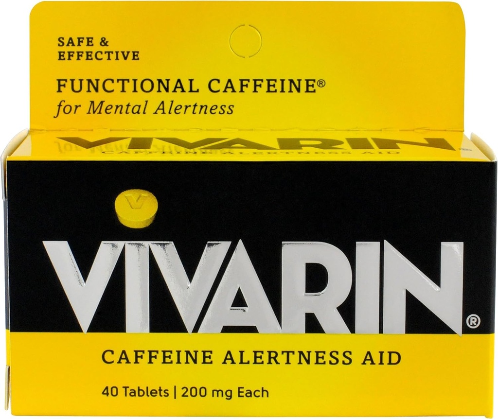 Vivarin Brīdinājuma Tabletes 40 Skaits 200 mg tabletes (4 iepakojumi)