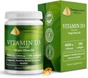 Veselības piramīda D3 vitamīns 4000 SV Holekalciferols olīveļļā Viegli norīt Labāko vitamīnu d Papildinājums kauliem un imūnās sistēmas atbalsts D3 vitamīns Softgel