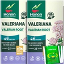 Hanan Valerian Root Tea for Bedtime (50 somas) - Te de Valeriana, Herbal Calming Nakts tēja - 100% tīra, bez kofeīna, ne-GMO, ārstniecības augi no Peru - iepakojumā 2 kastītes