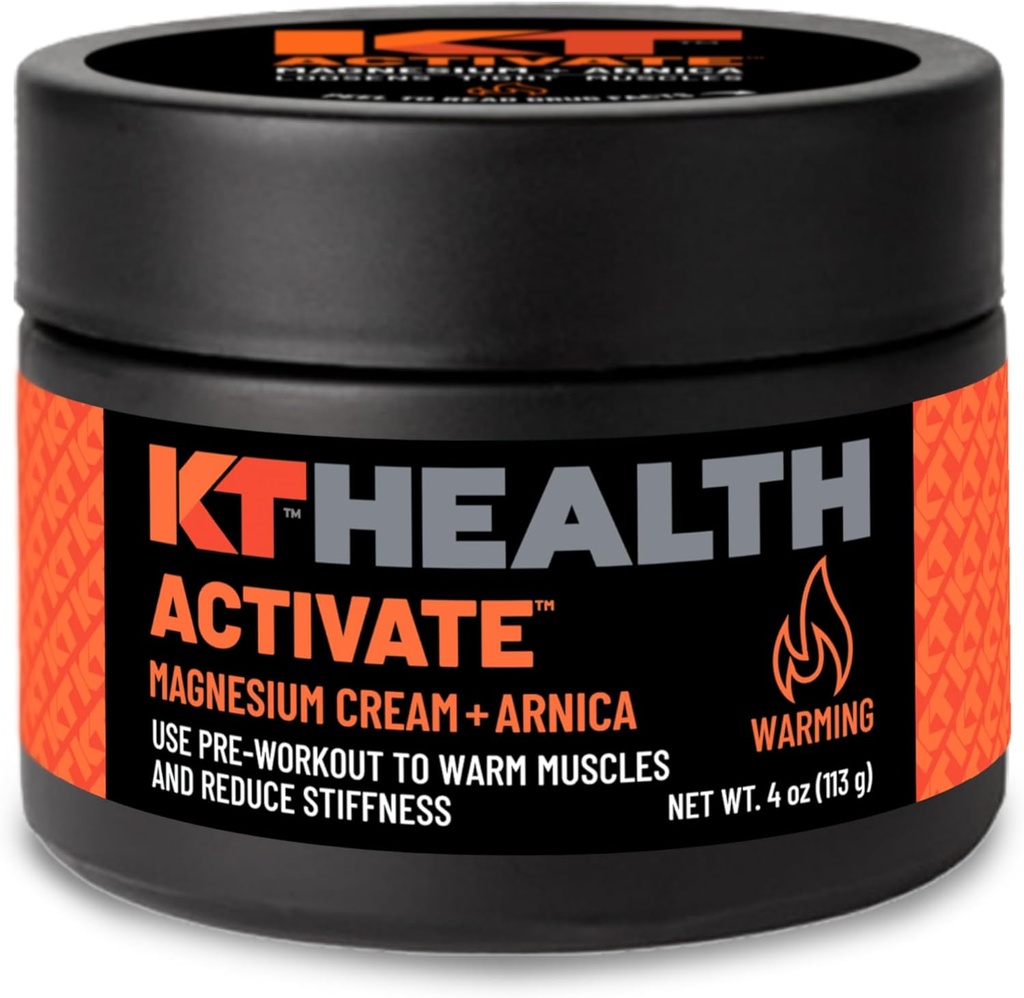 KT Veselība, Magnija Krēms, Aktivizēt - Warms & Loosens Cight Muskuļi - Izmantojiet Pre-Workout, lai samazinātu stīvumu