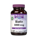 Bluebonnet Nutrition Biotin 5000 mcg, Matu un nagu atbalsts*, Ne-GMO, Vegan, Kosher Sertificēts, bez lipekļa, bez sojas, bez piena, 120 Dārzeņu kapsulas, 120 Servējumi
