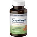 American Health Papaya Enzīmi košļājamās tabletes - veicina uzturvielu absorbciju, palīdz gremošanas un svaigu elpu ar hlorofila un peperminta eļļu - bez lipekļa, veģetārietis - 250 Skaits